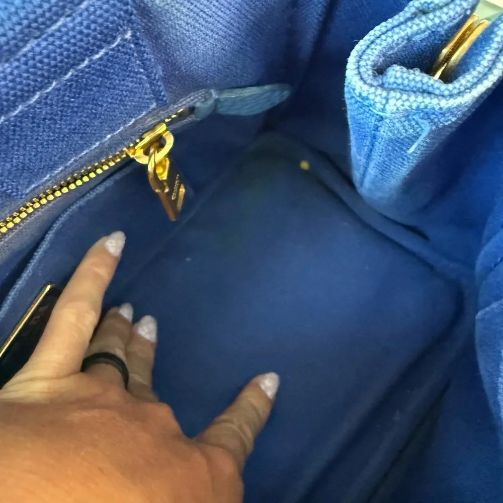 Prada Royal Blue Canvas Tote - Picture 5 of 12